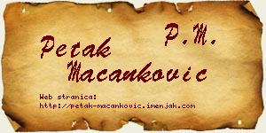 Petak Macanković vizit kartica